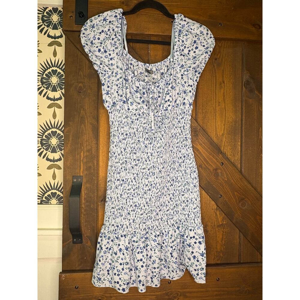 Wild Fable Milkmaid Puff Sleeve women’s large Mini Dress